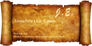 Josefovits Emma névjegykártya